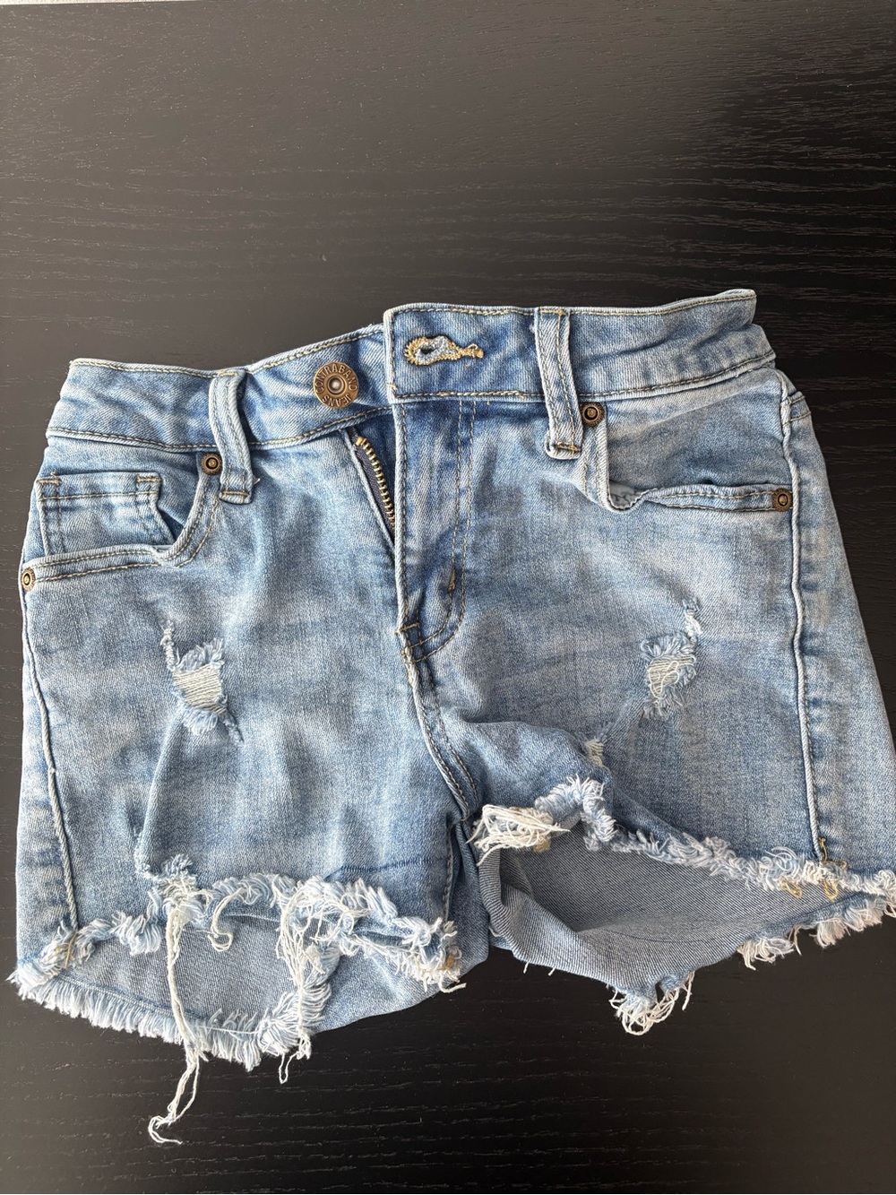 Distressed Light Blue Denim Girl’s Shorts